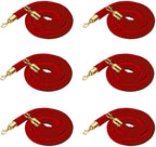 8PCS Stanchion Posts with 6 Red Velvet Ropes, Crowd Control Barriers with Weighted Base, Stainless Steel Queue Poles for Events, Parties, Museums, Red Carpet, Theaters, and Hotels