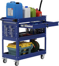 3 Tier Rolling Tool Cart On Wheels, Heavy-Duty Utility cart Service Cart with Locked Drawers for Garage, Warehouse, Repair Shop, Workshop