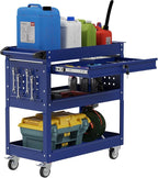 3 Tier Rolling Tool Cart On Wheels, Heavy-Duty Utility cart Service Cart with Locked Drawers for Garage, Warehouse, Repair Shop, Workshop