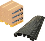 Kable Kontrol Drop Over Floor Cord Cover – 40” Inch Long 2 Channel Cable or Wire Protector – 10 Pcs Bulk Pack - Rubber Ramp for Indoor and Outdoor Use – Black