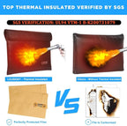 Fireproof Document Bag - with 5200°F Heat Insulated, Waterproof Fireproof Bag with Zipper, 8 Layers of Functional Materials, Fireproof Money Bag for Cash/Documents/Valuables, Fire bag 11"x7.7"