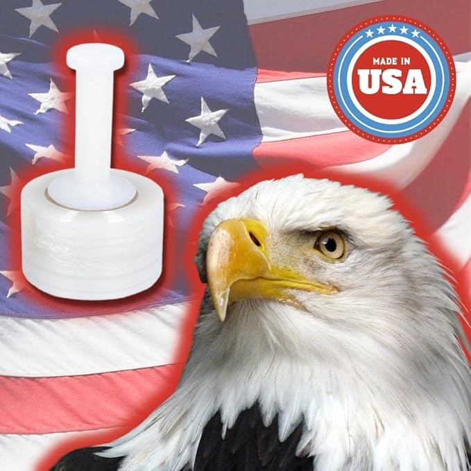 Mini Stretch Wrap for Packing with Handles, 18 Pack, 3 Inch x 1000 Feet, 50 Gauge Durable Clear Plastic wrap for Moving, Packing wrap Plastic roll Also a Furniture Wrap