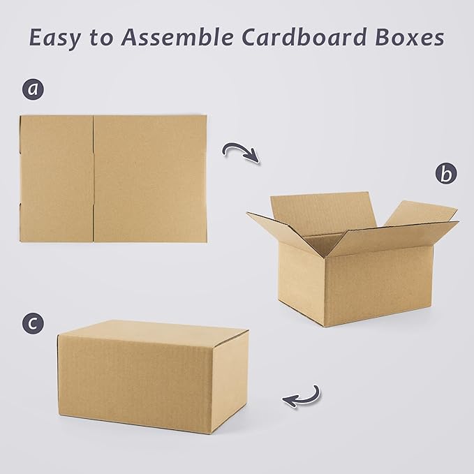 Frametory 11x6x6 Pack of 25 Corrugated Cardboard Packing Shipping Mailing Moving Carton Boxes, Brown