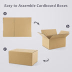 Frametory 8x6x4 Pack of 25 Corrugated Cardboard Packing Shipping Mailing Moving Carton Boxes, Brown