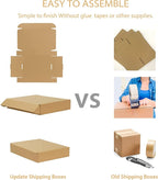 Trwcrt Shipping Boxes 11x8x2 Set of 20, Corrugated Cardboard Box for Packing Small Business, Brown