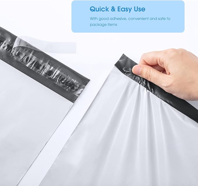 Metronic Poly Mailers 24×24 50 Pcs Large Shipping Bags for Clothes Plastic Mailers Strong Self Seal Adhesive Shipping Envelopes for Small Business Tear-resistant Mailer Bags Mailing Envelopes White