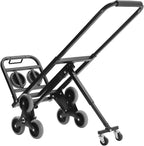 Folding Stair Climbing Dolly, Heavy Duty Stair Climbing Cart Dual-Purpose Cart 551 Lbs Capacity 33x40cm Extended Deck Dual-Wheel Support Bars Sturdy Wheels for Offices, Campsites, Event Venues