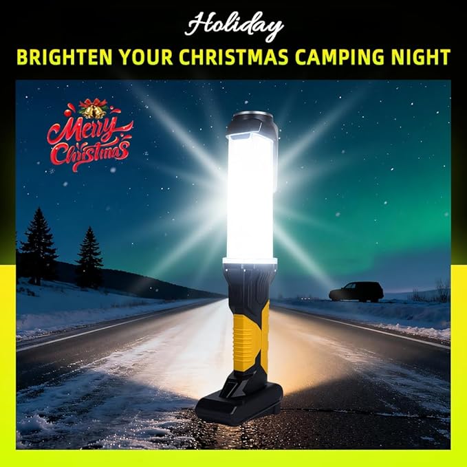 WARSUN 2PC Rechargeable 1500LM COB LED Work Light-Magnetic Hands-Free Trouble Light with Hook, IPX4 Waterproof for Garage Repair, Stocking Stuffers Mens Gifts-Emergency Light Tool for Men (Yellow)