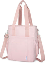 NOL Insulated Lunch Bag for Women, Large Spacious Lunch Tote Bag With Removable Adjustable Shoulder Strap with Multi Pockets,Leakproof Cooler Bag,Lightweight Nylon Waterproof Lunch Box For Work,Pink
