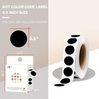 PARLAIM 1/2 Inch Round Adhesive Color-Code Dot Stickers,500 Stickers Inventory Dots Label in Dispenser Box,Black Circle Coding Labels for Office Home(Black)