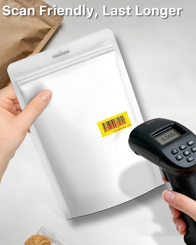 iEager 2x1 Inch Thermal Labels, Yellow Rectangle Thermal Printer Stickers, Durable Shipping Label Printer Sticker for Barcode, Name, Address, 1000 Labels/Roll