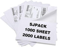 SJPACK 2000 Labels 8.5x5.5 Half Sheet Laser/Ink Jet Shipping Labels Mailing Blank Labels