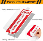 12 Pack Fire Extinguisher Sign, 12" X 4" Safety Sticker Signs, Fire Extinguisher Arrow Safety Signs, Self Adhesive, Weatherproof and UV Protected, Ideal for Office/Business, Home and Outdoor