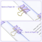 BAYTORY 40Pcs Purple Binder Clips, Binder Clips Assorted Sizes, Medium Small Binder Paper Clamps Combination, with Clear Storage Container, for School Teachers Office Supplies (Purple)