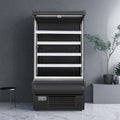 52" Display Refrigerators Open Air Food Refrigerated Display Case for Commercial Bakery Pastry Refrigerated Upright Display Cooler Case for Stores, Supermarkets, Bar, Shops, 36~41℉, Black