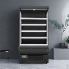 52" Display Refrigerators Open Air Food Refrigerated Display Case for Commercial Bakery Pastry Refrigerated Upright Display Cooler Case for Stores, Supermarkets, Bar, Shops, 36~41℉, Black