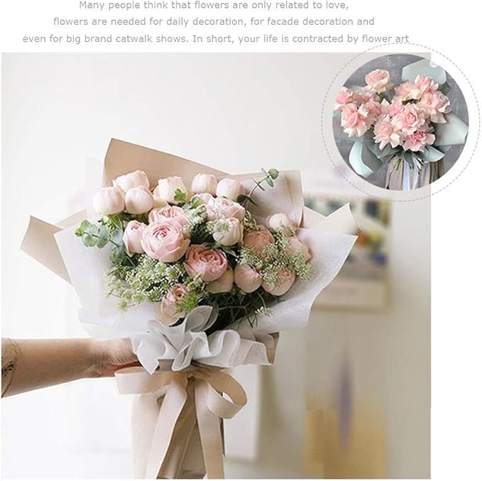 FWSA WRAPS Flower Wrapping Paper Roll Korean Floral Bouquet Packing Supplies Waterproof Fresh Flowers Gift Packaging Marterials (COLOR 2)
