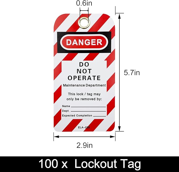 Lockout Tagout Locks, Safety Padlock, Loto Locks Keyed Differently Lock Out Tag Out 100 pcs Safety Padlocks Plastic with 100 Lockout TagOut Tags Red
