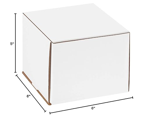 Box USA BM665 6"L x 6"W x 5"H, White (Pack of 50)