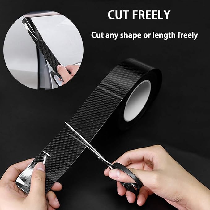 DGSL Car Door Edge Guards Door Sill Protector 5D Carbon Fiber Car Wrap Film Vinyl Automotive Wrap Film Car Door Sill Protection Film Anti-Collision Fits for Most Car (4In x 49Ft)