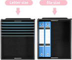 Huolewa Collapsible File Storage Organizer Boxes with Lids, Linen Document Storage, Universal Hanging Filing Organization Boxes for Letter/Legal, Decorative Office/Home File Bins - Boxes Only(2 Pack)