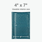 Quality Park Bubble Mailers, 4 x 8 Shipping Envelopes, Self-Seal, Small Blue Padded Envelopes, Redi-Strip Peel Off Closure, 50 Per Box (QUA85909)
