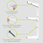 Delta Minimalistic White Shelf Brackets Cycle, Set of 6 Fully Adjustable 12-inch Heavy Duty Shelf Brackets, Holds Up to 480 lbs, Modern Shelf Bracket for Wood Shelves