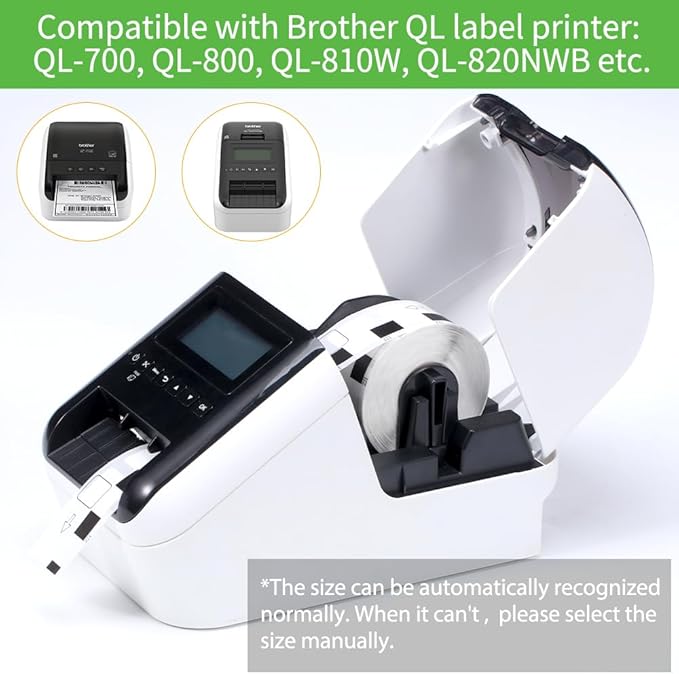 Label KINGDOM Replace for Brother DK-1221 (0.9 x 0.9 Inch/ 23 x 23 mm) Square White Paper Labels, Use with All QL Label Printers, 1000 Labels per Roll [5 Rolls + 1 Frame]