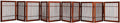 Urnporium Pet Dog Gate Strong and Durable Freestanding Folding Acacia Hardwood Portable Wooden Fence Indoors or Outdoors Foldable pet Barrier for The House (Brown Pet Gate, 10 Panel 24" Tall)