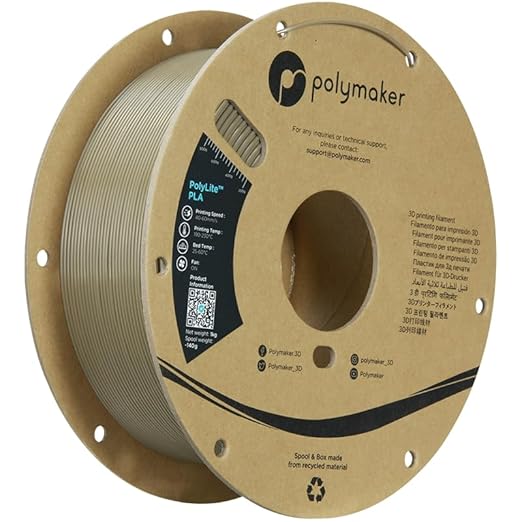 Polymaker PLA Filament, Olive Brown 3D Printing PLA Filament 1.75mm 1kg - PolyLite 3D Printer PLA Filament, Dimensional Accuracy +/- 0.03mm, Compatible with Most 3D Printer, Olive Brown