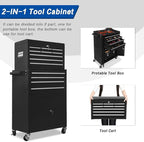 13-Drawer Rolling Tool Chest with Double Door, Extra Large Storage Cabinets with Tool Box, 2-in-1 Detachable Design, 600 lbs Capacity with Lockable Wheels for Garage, Mechanic, Professional & Home Use