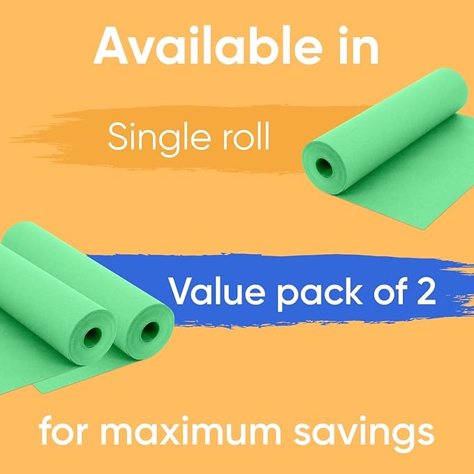 48" x 1200" (100 ft) Green Kraft Paper Roll (Value Pack of 2), 45 lbs Thickness, Made in USA Colored Craft Paper for School, Bulletin Board - Odorless, Non-Toxic, Safe for Kids
