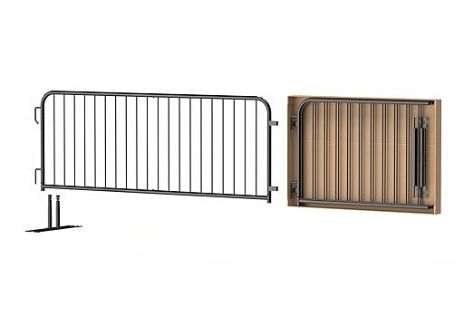 Angry Bull Barricades Barricade in a Box - Heavy Duty Interlocking Steel Barricade, 8.5 Ft. (Hot Dipped Galvanized, Flat Feet)