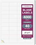 NextDayLabels – 2" x 1" Rectangular Sticker Labels for Printer - White Laser/Inkjet Printer Labels Return Address Labels Shipping Label Stickers (100 Sheets, 40 Per Sheet, 4000 Labels)