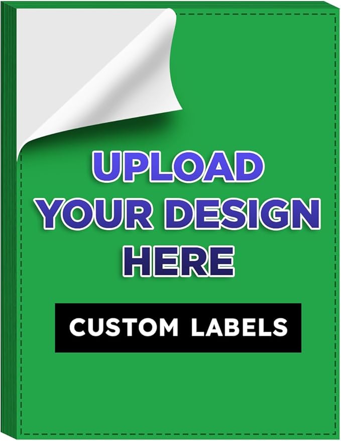 Custom Bright Neon Color Labels, Print Your Own Stickers, Upload Your Design for Printing - Smooth Matte Finish, Strong Adhesive, Crack and Peel - 8.5" x 11" - 25 Sheets per Pack (Green)