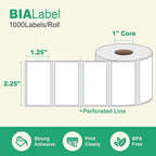 12 Rolls 2.25" X 1.25" Thermal Printer Labels, 1000/Roll - Direct Thermal Labels Compatible with Zebra & Rollo Printers, BIAlabel