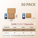 RLAVBL 7x5x1 Shipping Boxes Set of 50, White Small Corrugated Cardboard Box, Mailer Box