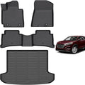 Hutisya-Floor Mats & Cargo Liner Set Fit for Hyundai Tucson 2016-2021 (No Hybrid Models) All Weather Protection Anti-Slip & Durable TPE Full Set Liners Automotive Accessories-Black