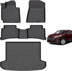 Hutisya-Floor Mats & Cargo Liner Set Fit for Hyundai Tucson 2016-2021 (No Hybrid Models) All Weather Protection Anti-Slip & Durable TPE Full Set Liners Automotive Accessories-Black