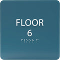 6" X6" Floor 6 Sign - ADA Compliant Tactile Graphics Grade 2 Braille Text Acrylic Wall Signs - Directional Assistance, Floor Number Safety Sign for Office, school Hospital, Apartment