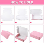 Spakon 50 Packs Shipping Boxes Cardboard Corrugated Mailer Packaging Boxes for Small Business Cute Small Box Cardboard Carton Box Mailers for Packaging Product(Pink,9 x 6 x 2.36 Inches)