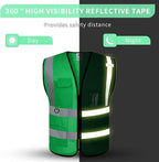 BeautyWill Custom Safety Vest Logo Class 2 High Visibility Reflevtive Vest Outdoor Protective Workwear