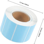 PartyKindom Self-Adhesive Thermal Label Roll Sky Blue Price Sticker for Printer Scratch-Resistant Packaging Barcode Stickers for Address and Parcel