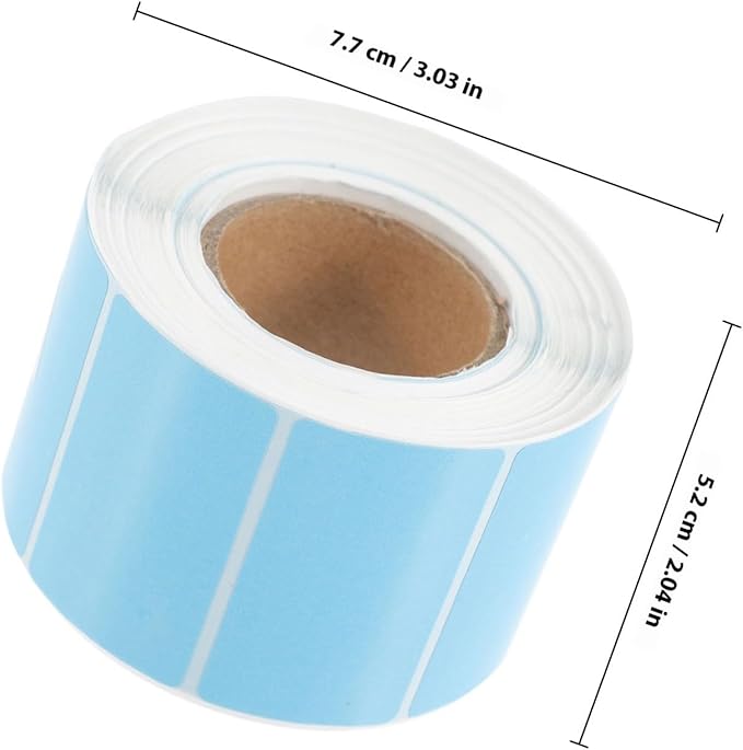 PartyKindom Self-Adhesive Thermal Label Roll Sky Blue Price Sticker for Printer Scratch-Resistant Packaging Barcode Stickers for Address and Parcel
