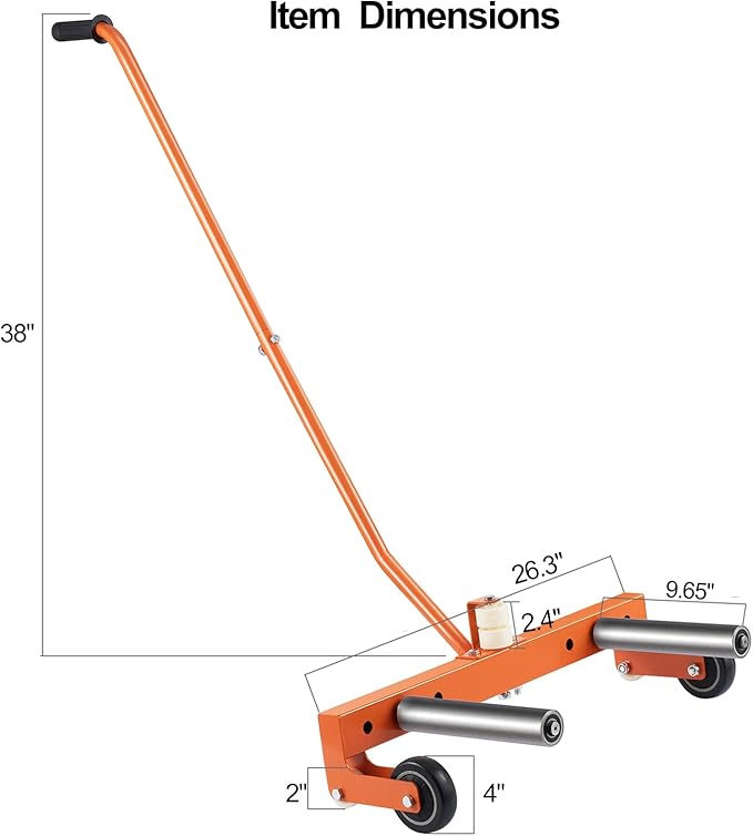 Heavy Duty Adjustable Tire Wheel Dolly, 550 lbs Capacity Tire Moving Tool Fits 9.45"–43.5" Tires, Wheel Lifting & Transport Dolly for Auto Repair Shops & Garages