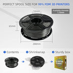 FLASHFORGE PLA Filament 1.75mm Galaxy Matte Black, 3D Printer Filament with Silver Glitter 1kg (2.2lbs) Spool, Dimensional Accuracy +/- 0.02mm, Shimmering 3D Printing Filament for Unique Finish