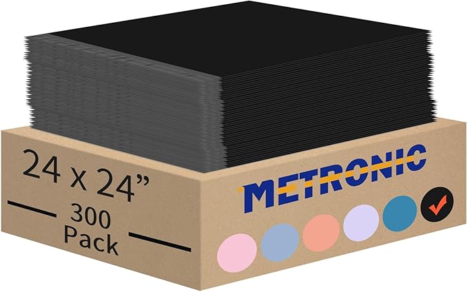 METRONIC Large Poly Mailers 24x24" 300PC Black, Strong Adhensive Shipping Bags for Clothing, Waterproof Packaging Bags, Bulk Shipping Envelopes for Small Business, Mailers Poly Bags Mailing Envelope