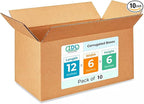 IDL Packaging - B-1266-10 Small Corrugated Shipping Boxes 12"L x 6”W x 6"H (Pack of 10) - Quality Choice of Sturdy Packing Boxes for USPS, UPS, FedEx Shipping