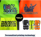 YOWESHOP High Reflective Visibility Safety Vest Custom Your Logo Safety Workwear with Reflective Strips and Pockets