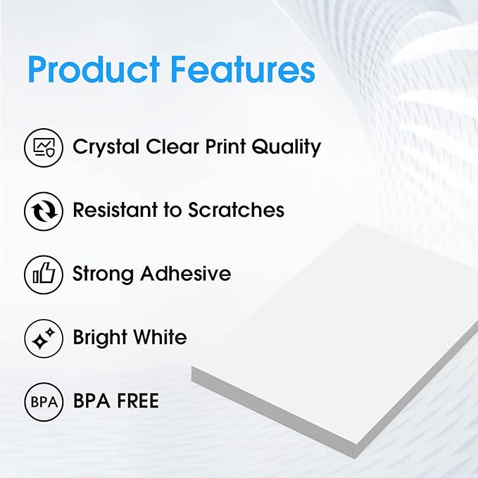 MaxGear 4x6 inch Shipping Address Labels,for Inkjet or Laser Printer, USPS Postal Mailing Shipping Labels, Matte White Paper Sheets, Permanent Strong Adhesive, Dries Quickly, 100 Pcs